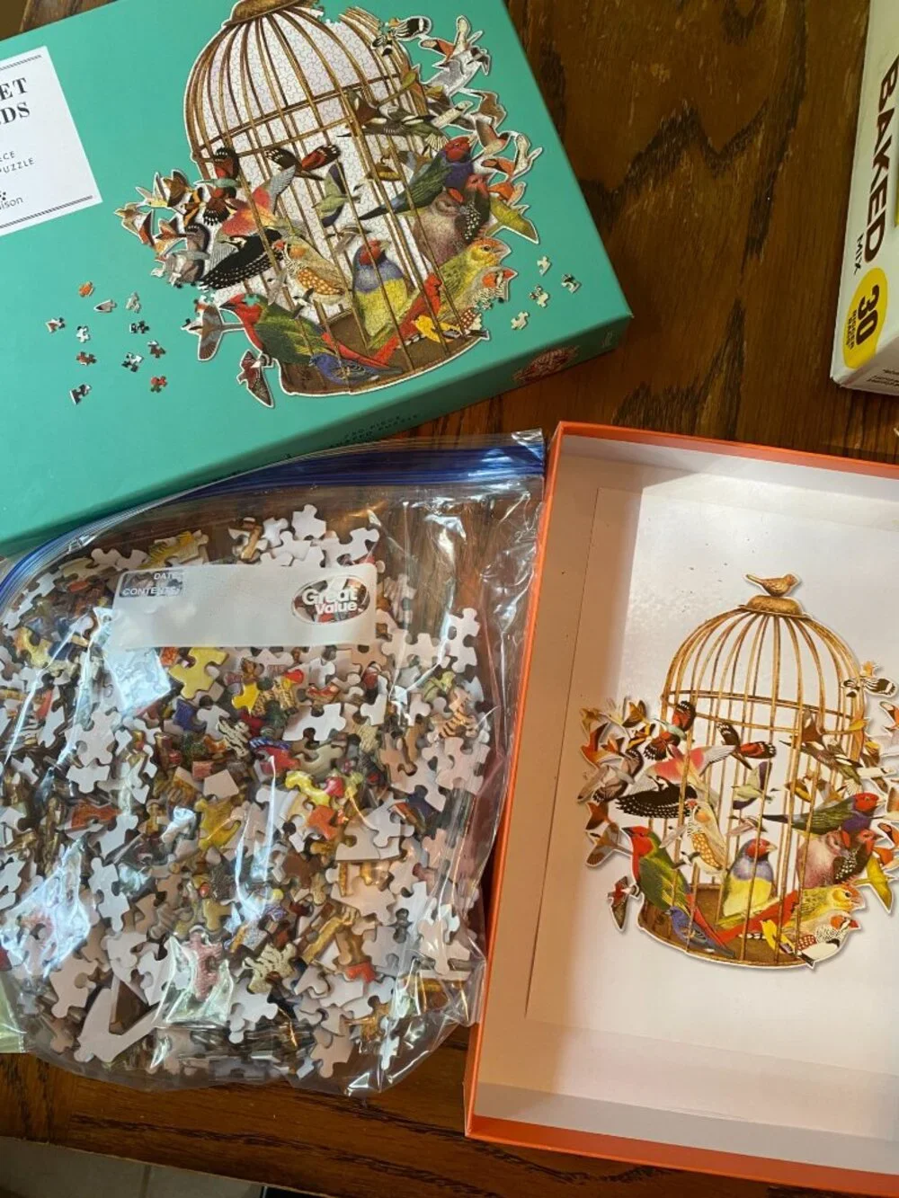 Galison Bouquet of Birds Shaped Puzzle, 750 Pieces, 21.5” x 23.3''